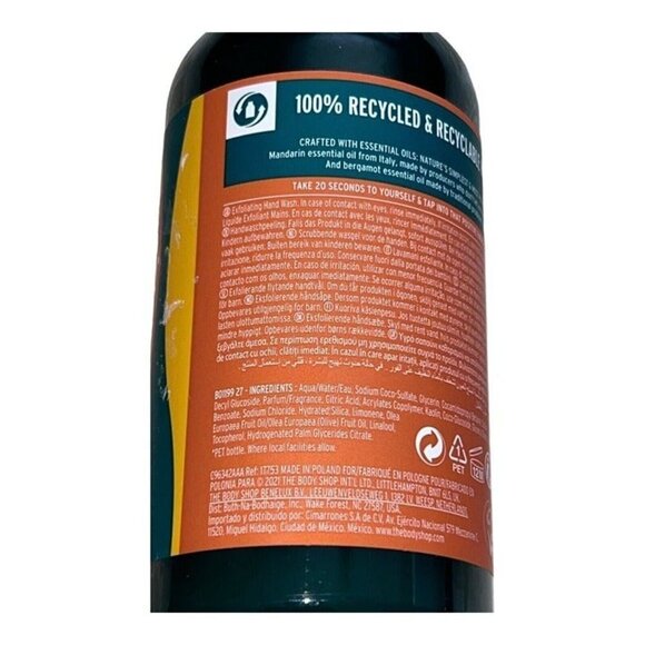 THE BODY SHOP Boost Exfoliating Hand Wash Mandarin & Bergamot 8.4oz - Picture 3 of 5